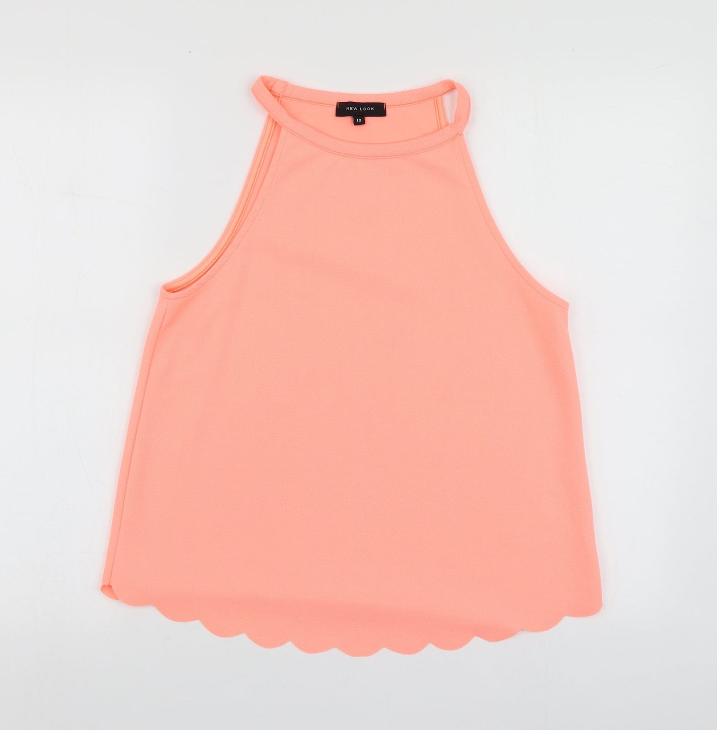 Womens UK Size 12 New Look Orange Basic T-Shirt