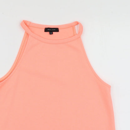 Womens UK Size 12 New Look Orange Basic T-Shirt
