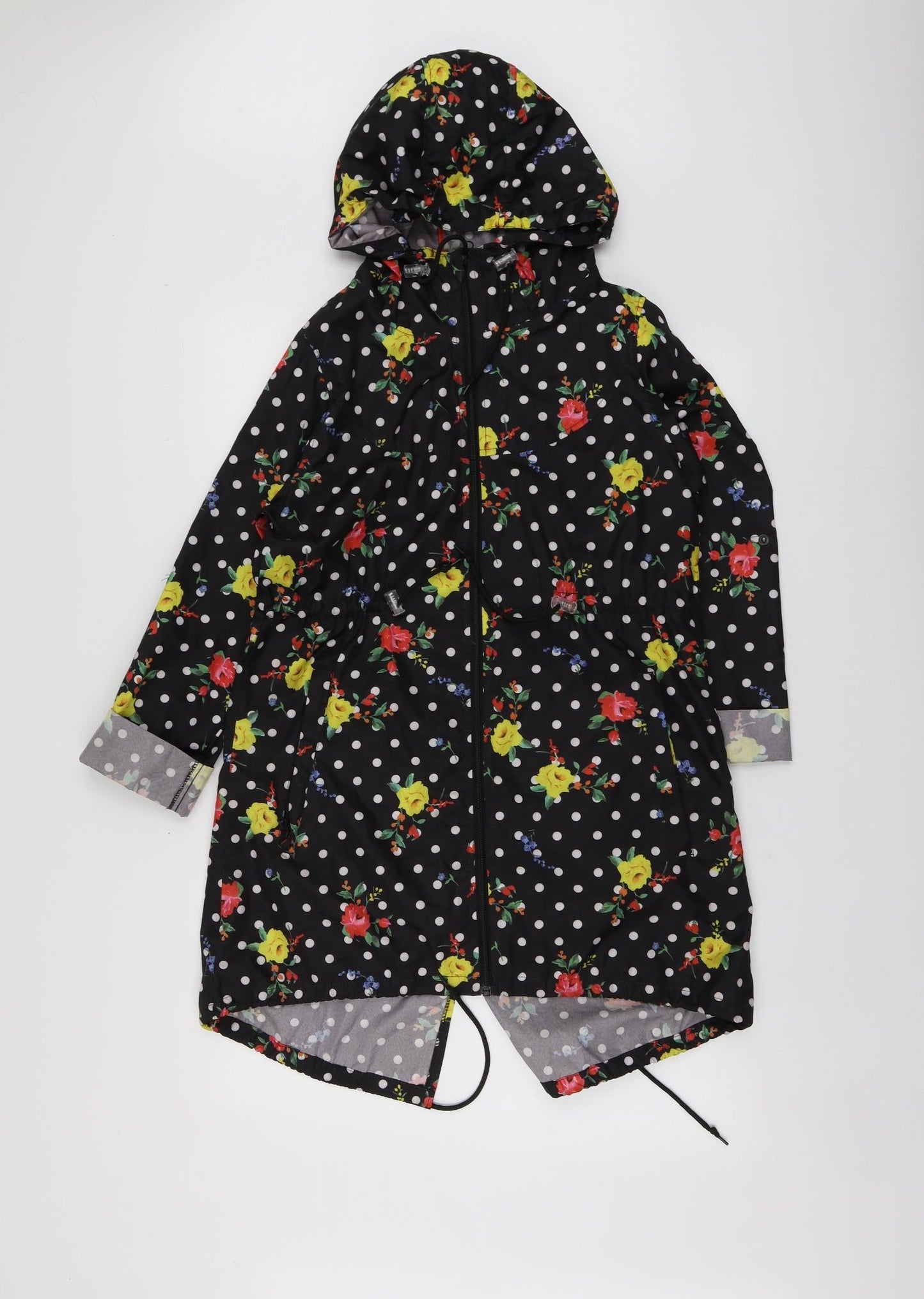 Demin.Co Womens Black Polka Dot  Parka Jacket Size XS