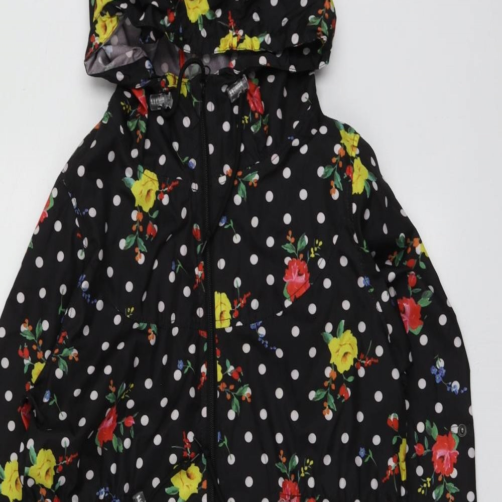 Demin.Co Womens Black Polka Dot  Parka Jacket Size XS