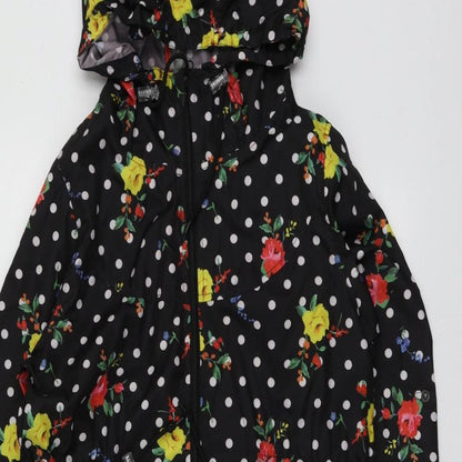 Demin.Co Womens Black Polka Dot  Parka Jacket Size XS