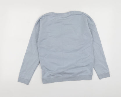 TU Girls Blue Geometric Cotton Pullover Hoodie Size 12 Years