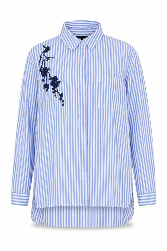 Womens UK Size 8 Parisian Blue Basic Button-Up