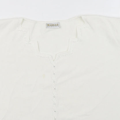 Womens UK Size L Roman White Pullover Jumper