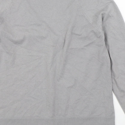 R Essential Womens Grey V-Neck  Acrylic Cardigan Jumper Size 10