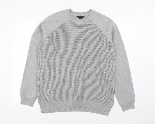 Primark Womens Grey Round Neck  Cotton Pullover Jumper Size M