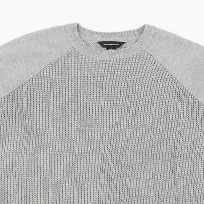 Primark Womens Grey Round Neck  Cotton Pullover Jumper Size M