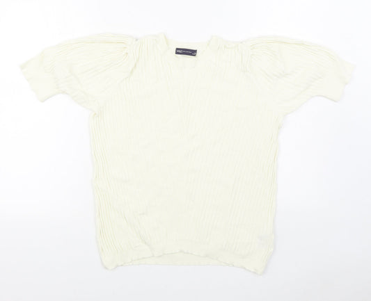 Womens UK Size 16 Marks and Spencer White Pullover Jumper