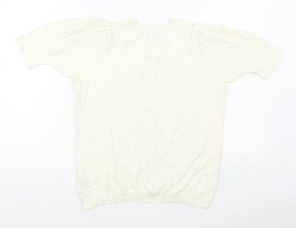 Womens UK Size 16 Marks and Spencer White Pullover Jumper