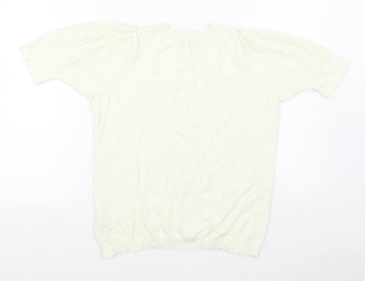 Womens UK Size 16 Marks and Spencer White Pullover Jumper