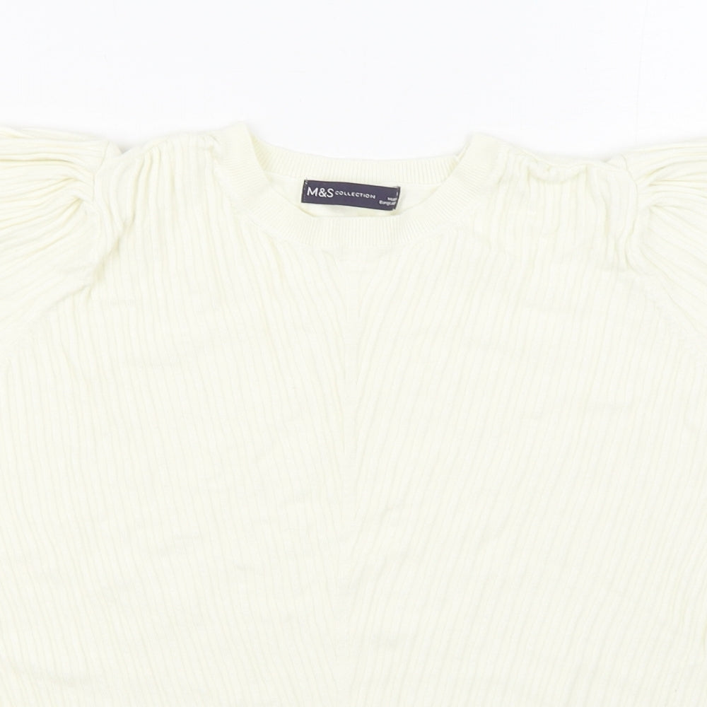 Womens UK Size 16 Marks and Spencer White Pullover Jumper
