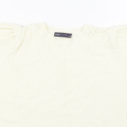 Womens UK Size 16 Marks and Spencer White Pullover Jumper