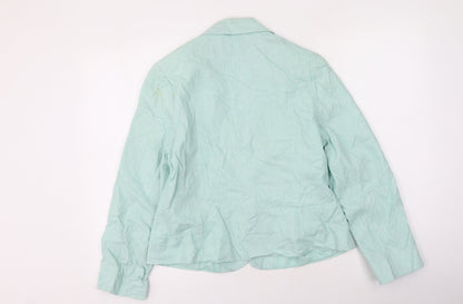 Womens UK Size 14 Preworn Green Cardigan Jumper