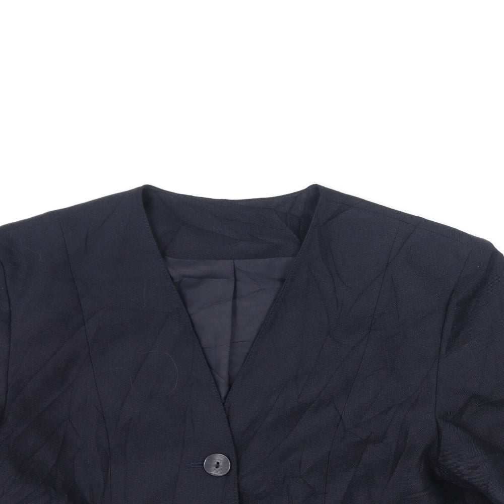 Miss smith Womens Blue V-Neck  Polyester Cardigan Jumper Size 14