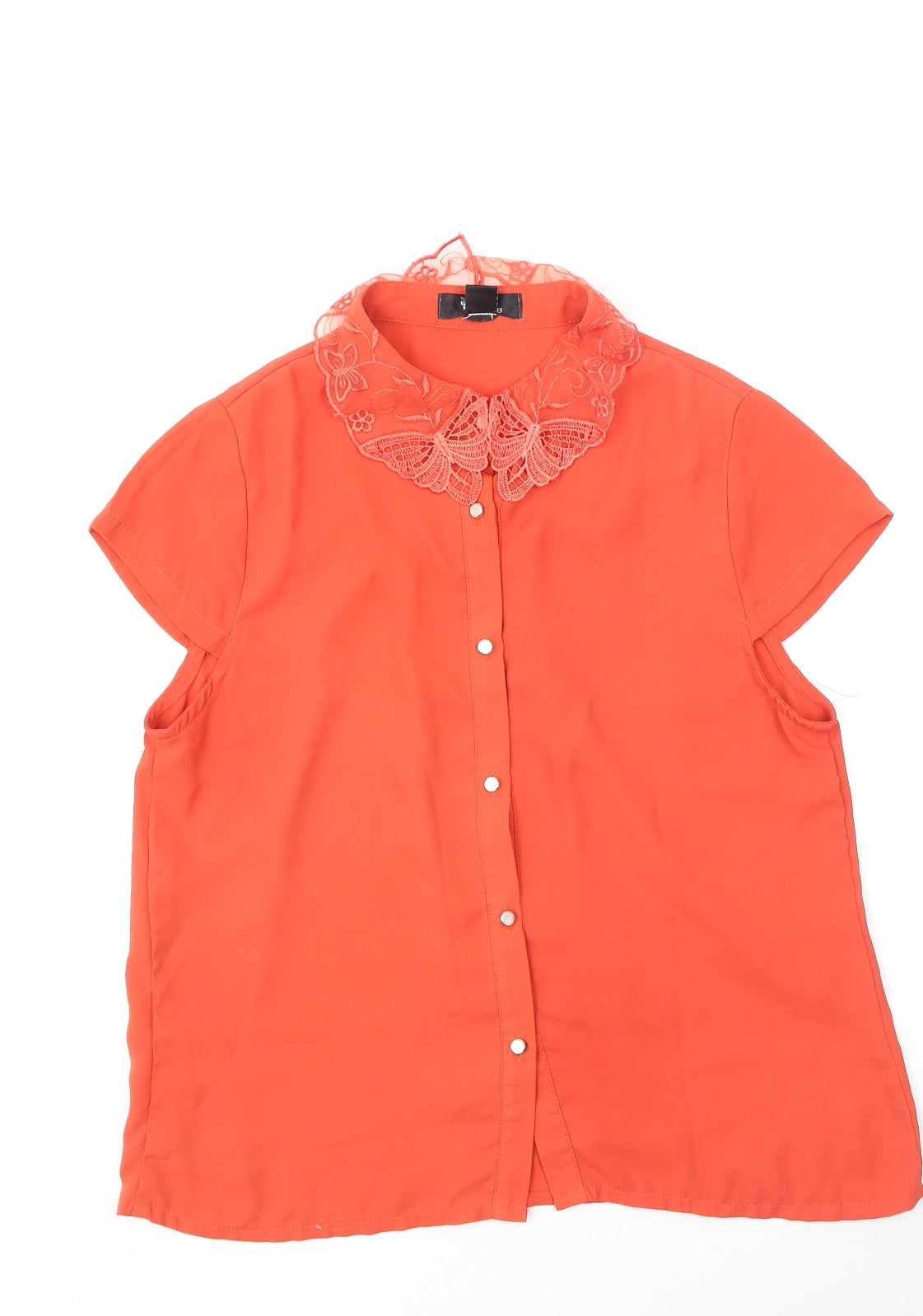Womens UK Size 10 Cutie Orange Basic Button-Up