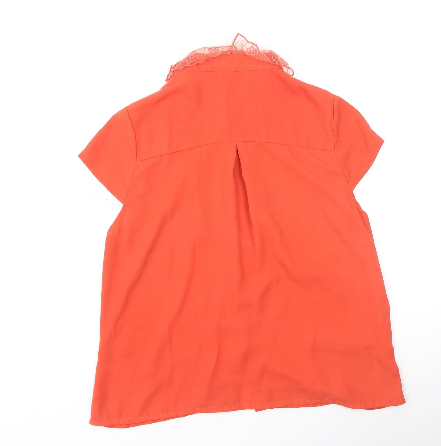 Womens UK Size 10 Cutie Orange Basic Button-Up