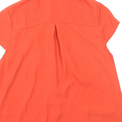 Womens UK Size 10 Cutie Orange Basic Button-Up