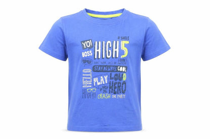 blue seven  Boys Blue  Cotton Basic Casual Size 7 Years Round Neck