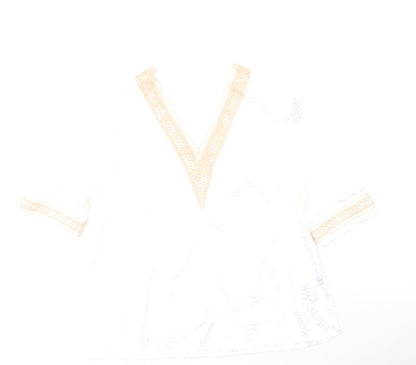 SheIn Womens Multicoloured  Polyester Basic Blouse Size L V-Neck