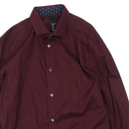 Mens UK Size M H&M Purple  Button-Up Long Sleeve Casual Shirt