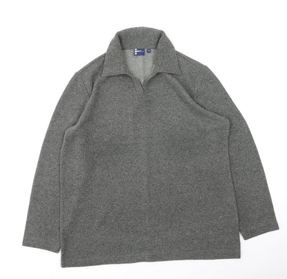 DASH Womens Grey Collared  Polyester Pullover Jumper Size 12
