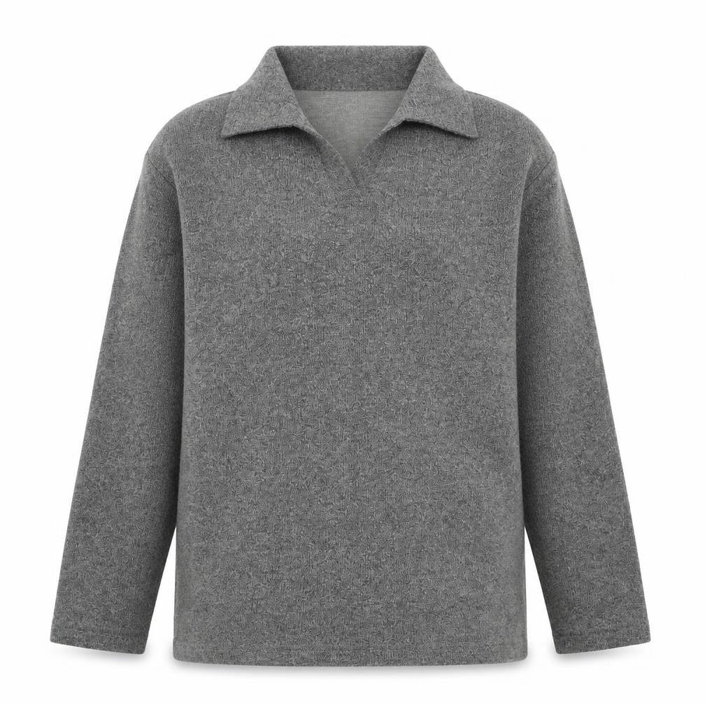 Dash Womens Grey Collared  Polyester Pullover Jumper Size 12