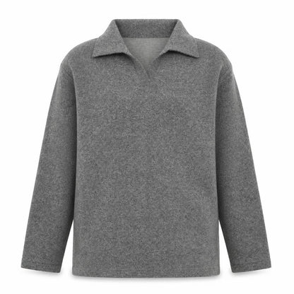 Dash Womens Grey Collared  Polyester Pullover Jumper Size 12