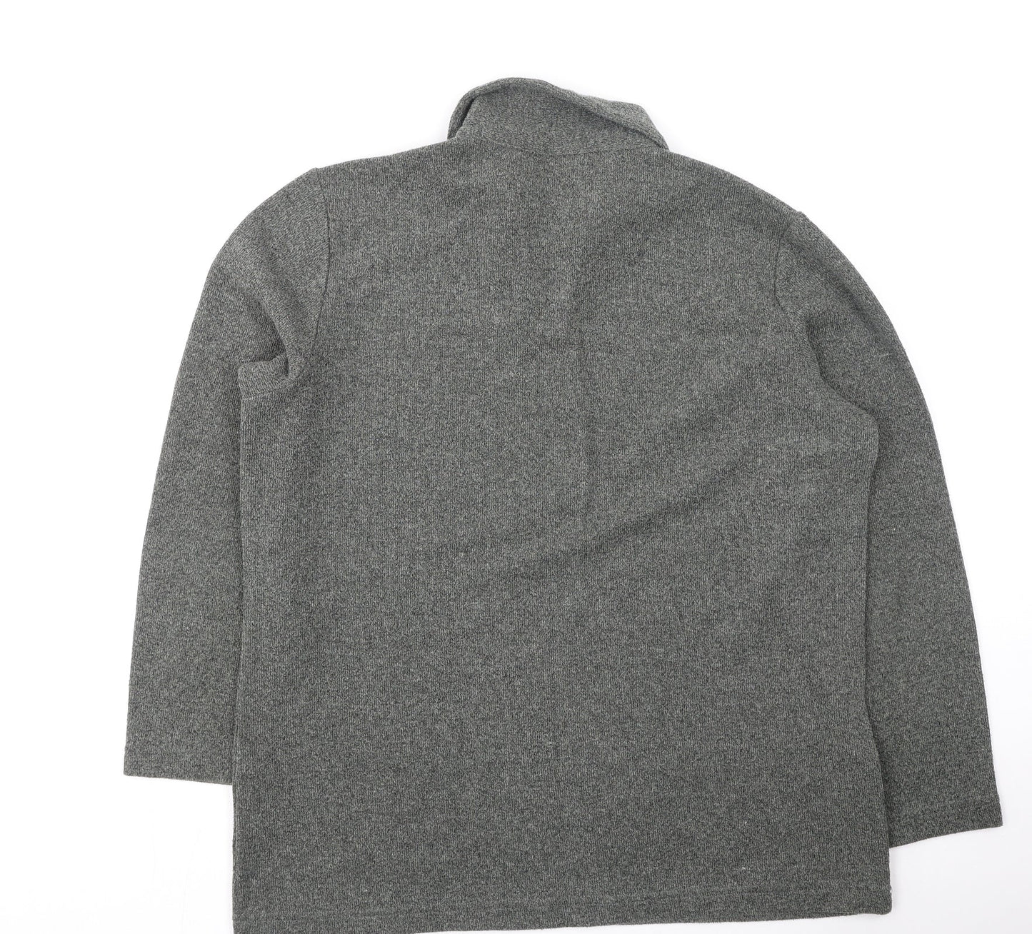 DASH Womens Grey Collared  Polyester Pullover Jumper Size 12