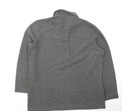 DASH Womens Grey Collared  Polyester Pullover Jumper Size 12