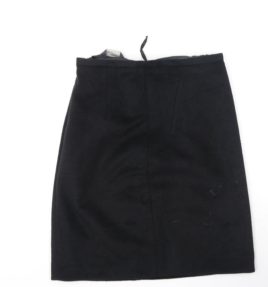 Marks and Spencer Womens Black  Polyester A-Line Skirt Size 8
