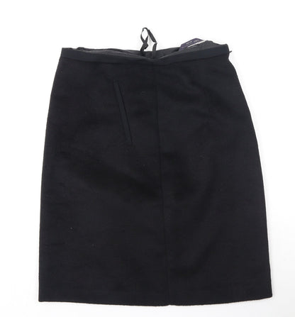 Marks and Spencer Womens Black  Polyester A-Line Skirt Size 8