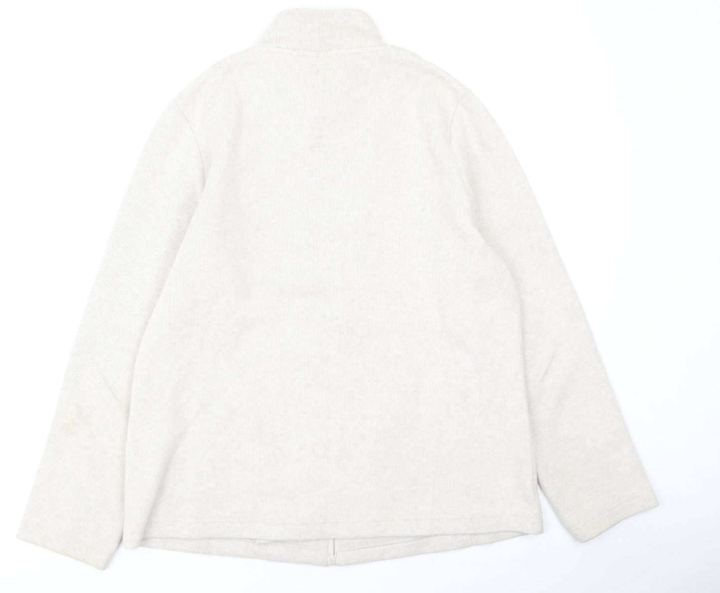 DASH Womens Beige High Neck  Cotton Full Zip Jumper Size 14