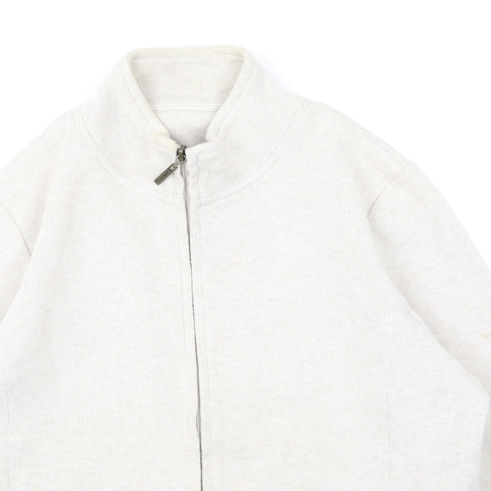 DASH Womens Beige High Neck  Cotton Full Zip Jumper Size 14