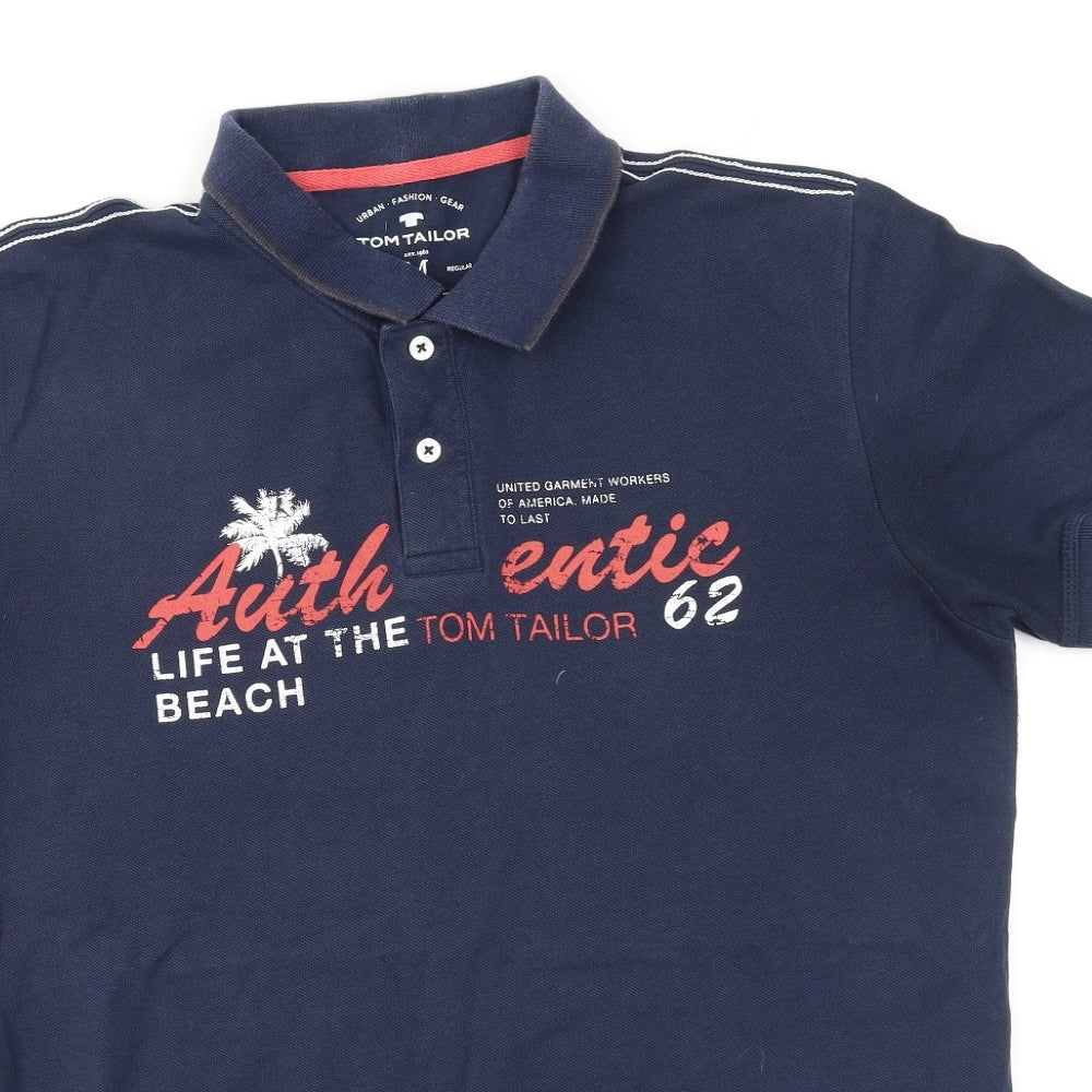 Womens UK Size M TOM TAILOR Multicoloured Basic Polo