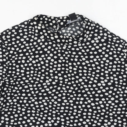 Primark  Womens Multicoloured Polka Dot Viscose Basic Blouse Size 14 High Neck