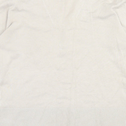 John Richmond Womens Ivory V-Neck  Viscose Pullover Jumper Size 12