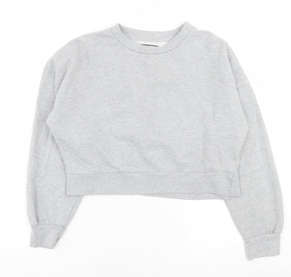 Fluid Womens Grey  Cotton Pullover Sweatshirt Size L  Pullover