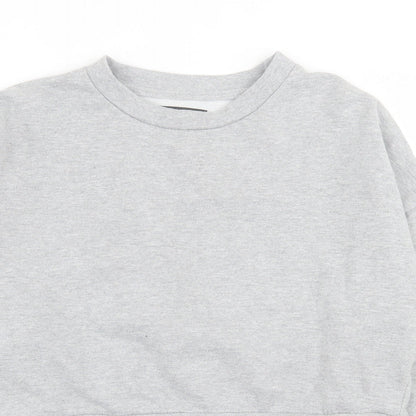 Fluid Womens Grey  Cotton Pullover Sweatshirt Size L  Pullover