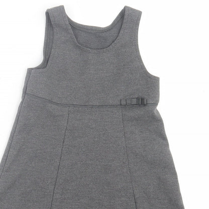 Damart Girls Grey  Polyester A-Line  Size 3-4 Years  Crew Neck Pullover - School Wear