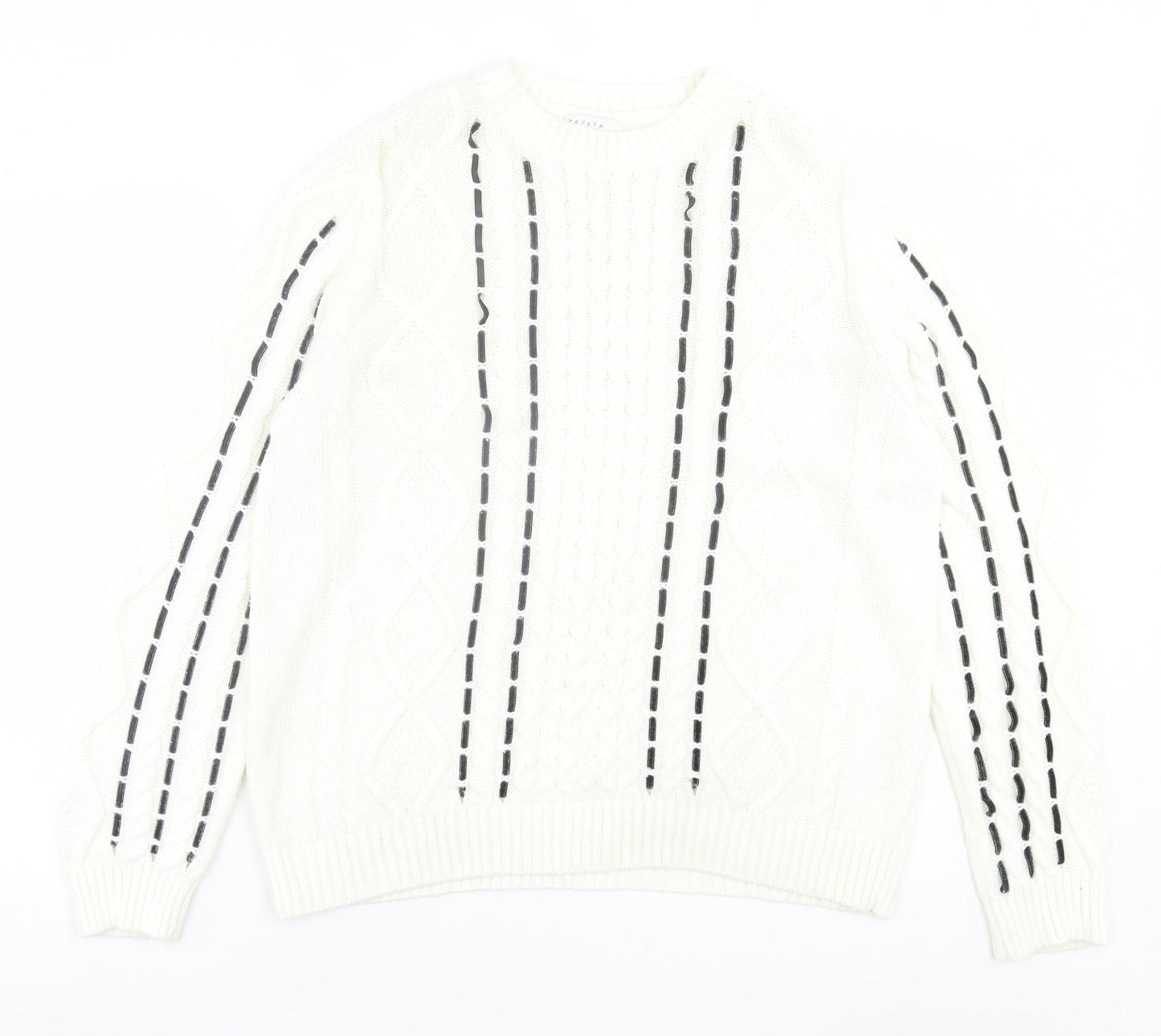 Womens UK Size M Papaya White Pullover Jumper