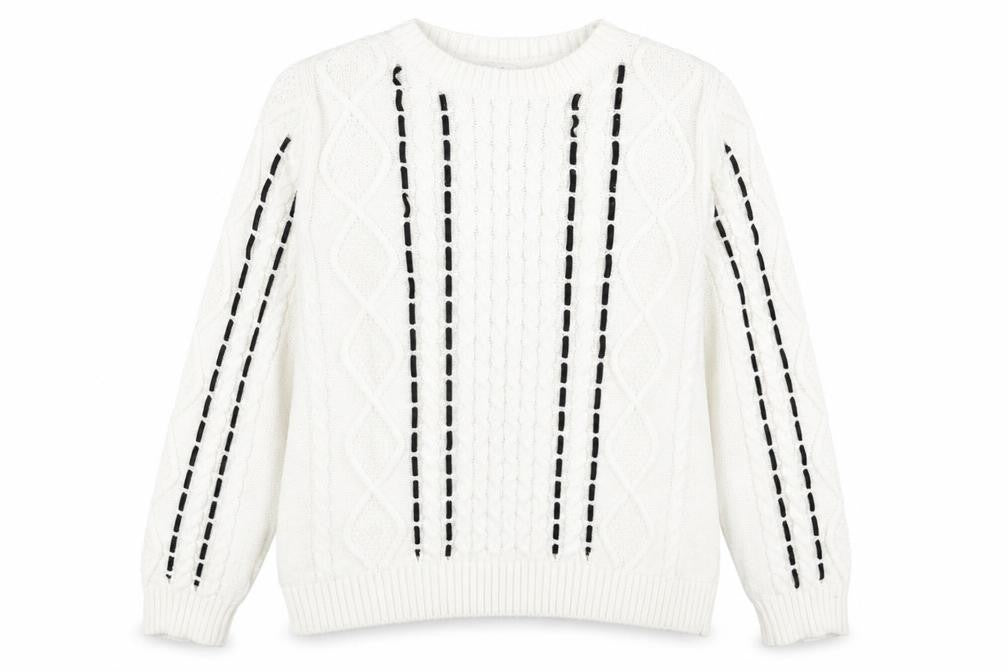 Womens UK Size M Papaya White Pullover Jumper