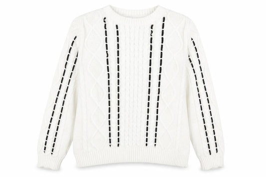 Womens UK Size M Papaya White Pullover Jumper