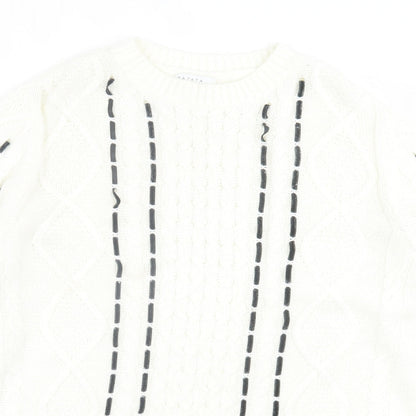 Womens UK Size M Papaya White Pullover Jumper