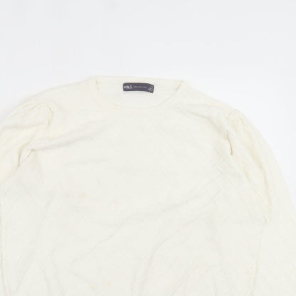 Womens UK Size 12 Marks and Spencer Ivory Pullover Jumper