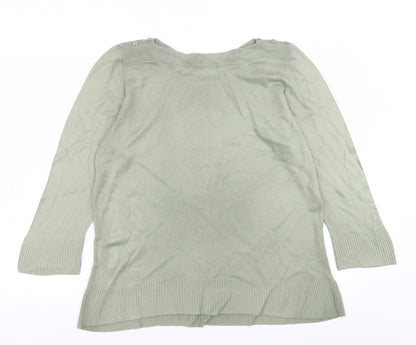 Original Womens Green Boat Neck  Acrylic Pullover Jumper Size 16