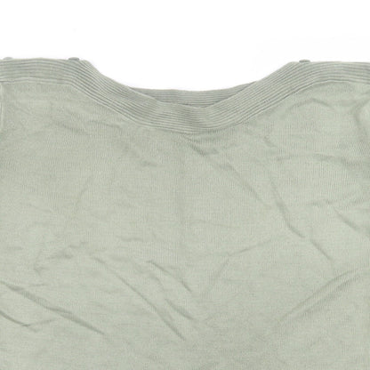 Original Womens Green Boat Neck  Acrylic Pullover Jumper Size 16