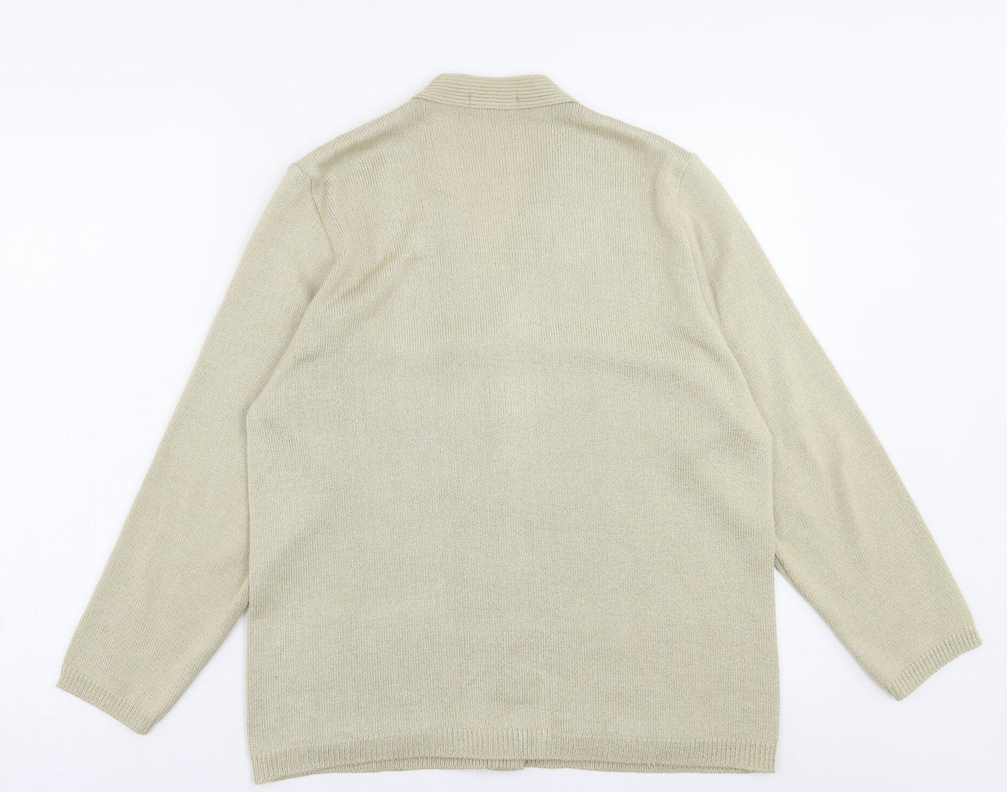 prewron Womens Beige V-Neck  Acrylic Cardigan Jumper Size M