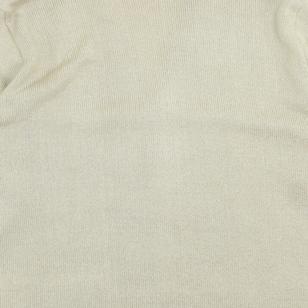 prewron Womens Beige V-Neck  Acrylic Cardigan Jumper Size M