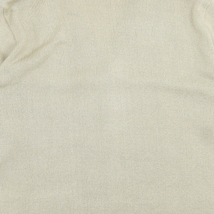 prewron Womens Beige V-Neck  Acrylic Cardigan Jumper Size M