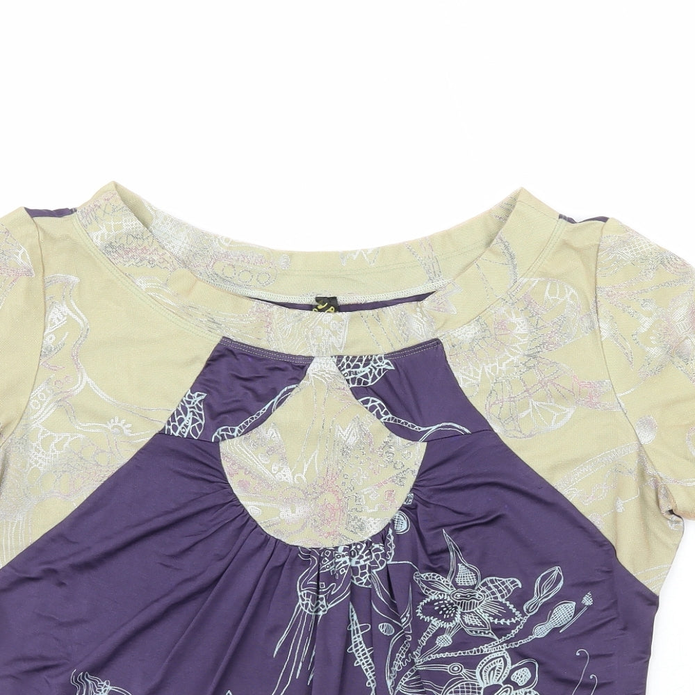Vassalli Womens Multicoloured  Cotton Basic Blouse Size 16 Boat Neck